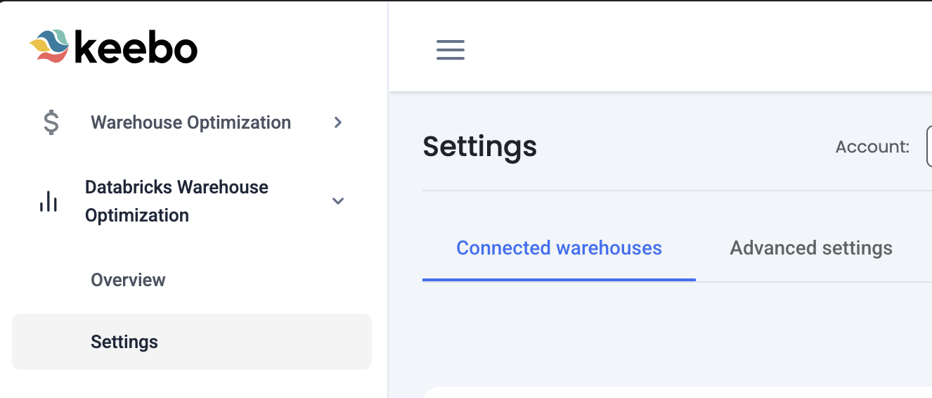 Keebo app Advanced tab